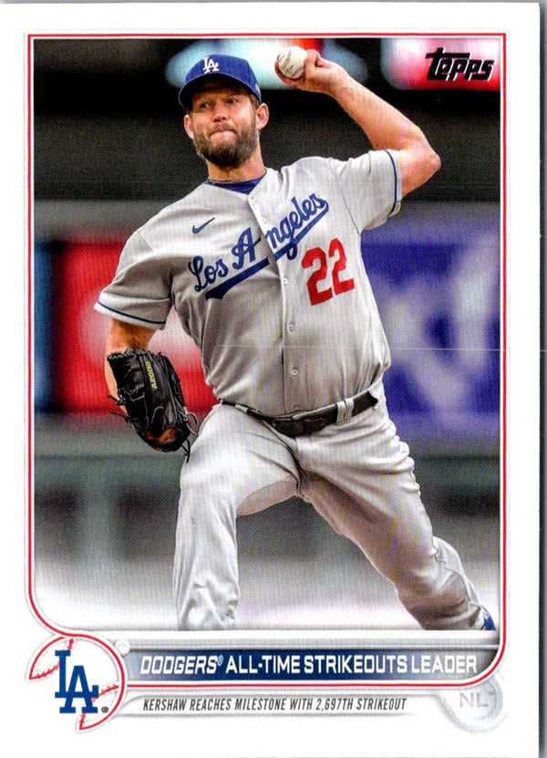 2022 Topps Update Dodgers All-Time Strikeouts Leader #US309