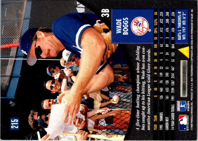 1996 Pinnacle Foil Wade Boggs