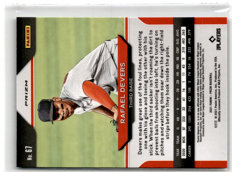 2021 Panini Prizm Green Rafael Devers