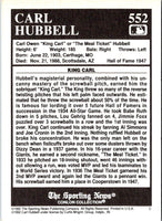 1992 Conlon Collection TSN Carl Hubbell #552