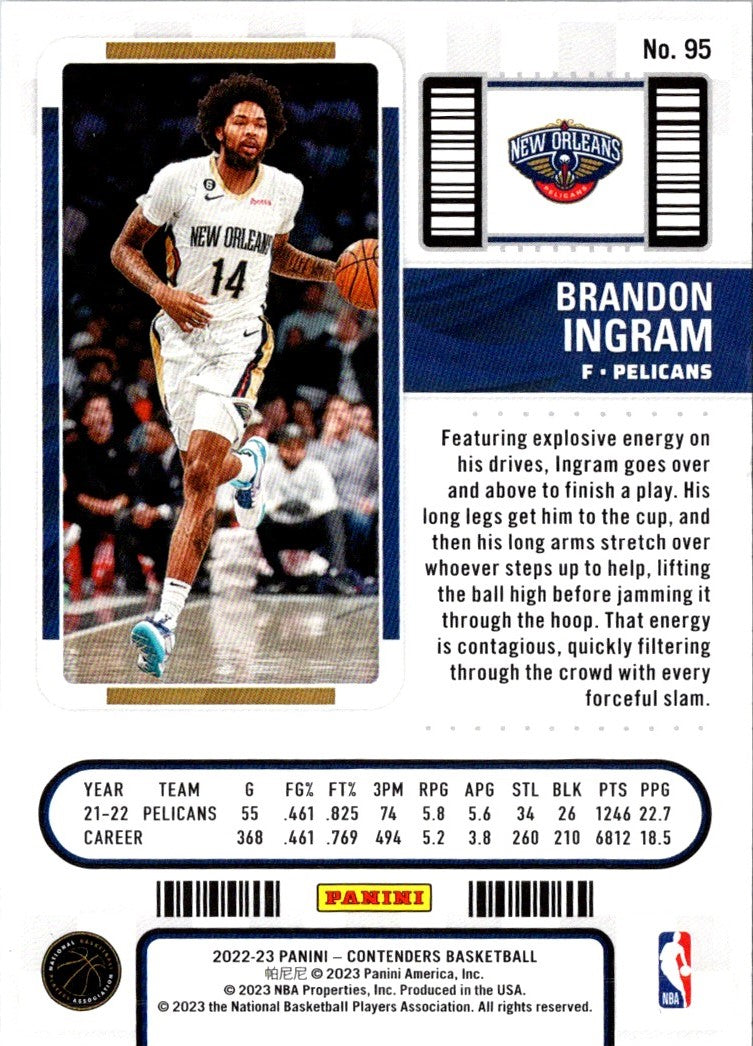 2022 Panini Contenders Season Ticket Brandon Ingram