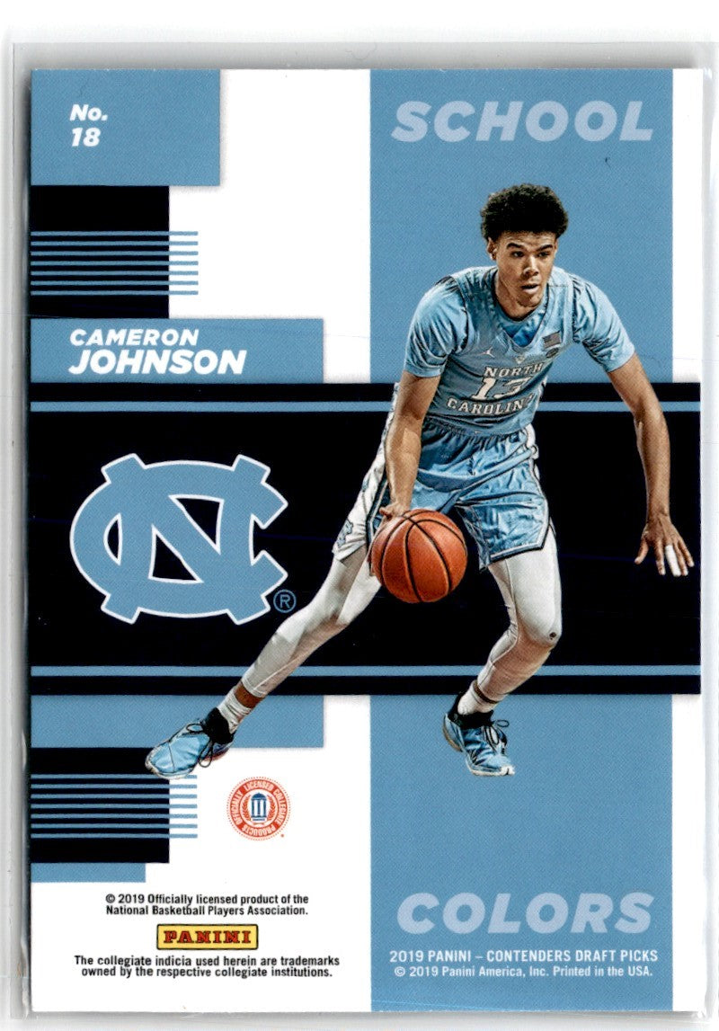 2019 Panini Contenders Draft Picks School Colors Cameron Johnson