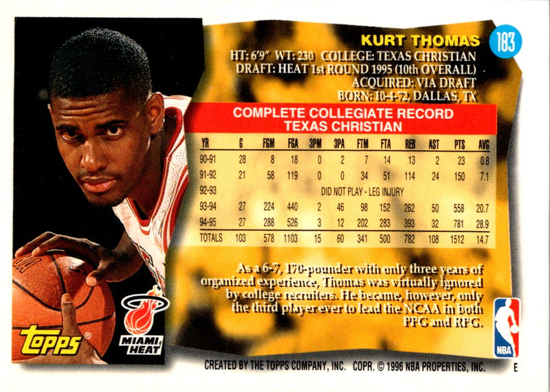 1995 Topps Kurt Thomas