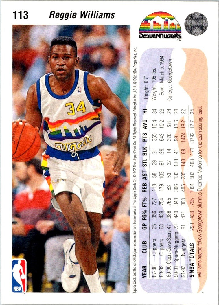 1992 Upper Deck Reggie Williams