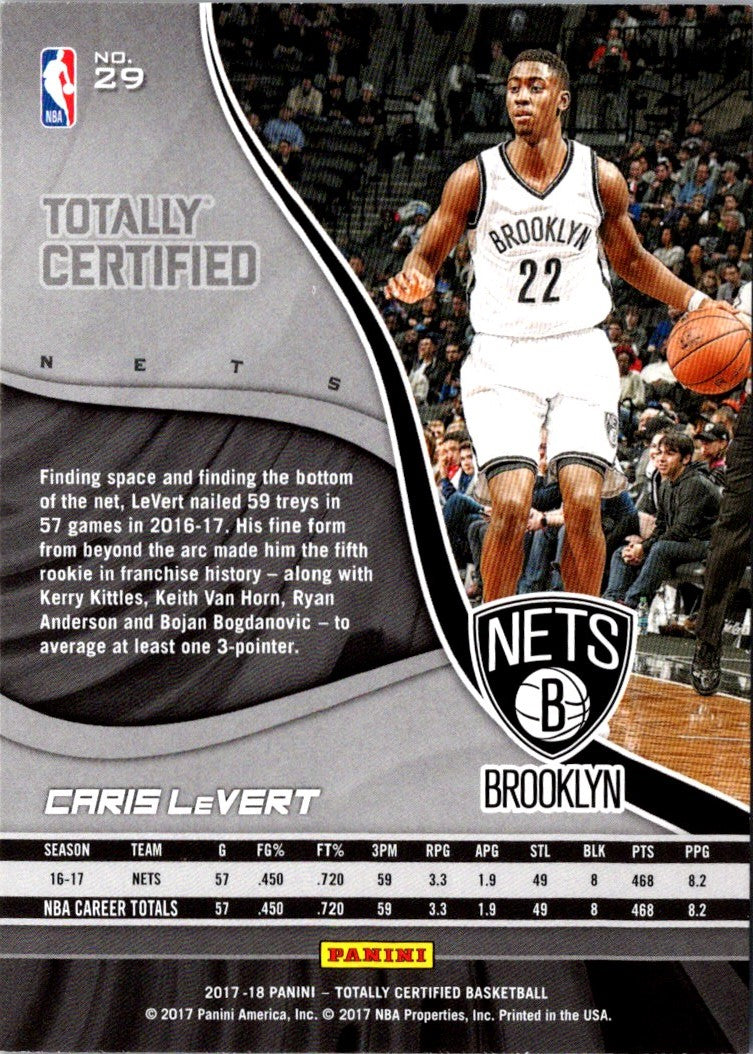 2017 Panini Totally Certified Caris LeVert