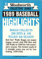1990 Topps Woolworth Baseball Highlights Wade Boggs #8