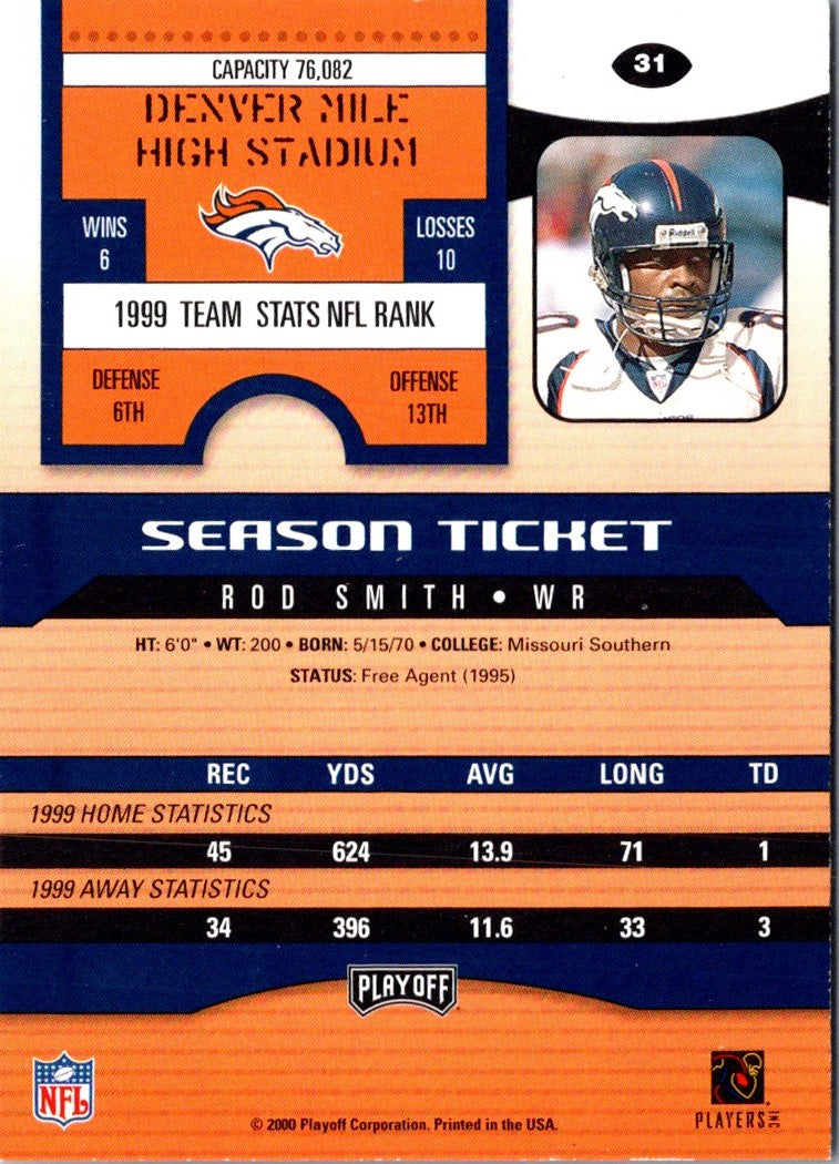 2000 Playoff Contenders Rod Smith