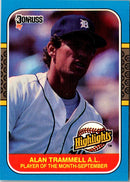 1987 Donruss Highlights Alan Trammell
