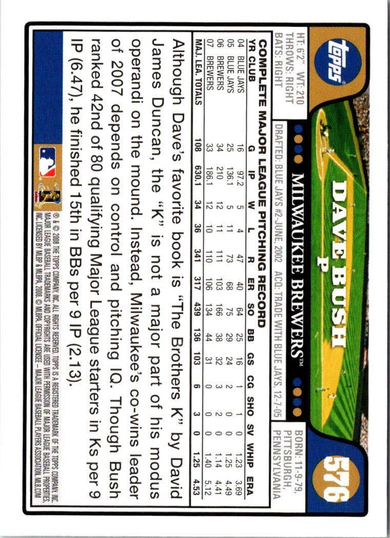 2008 Topps Dave Bush