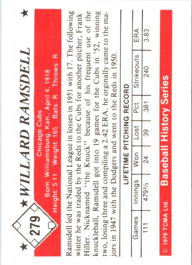 1979 TCMA 50's Willard Ramsdell