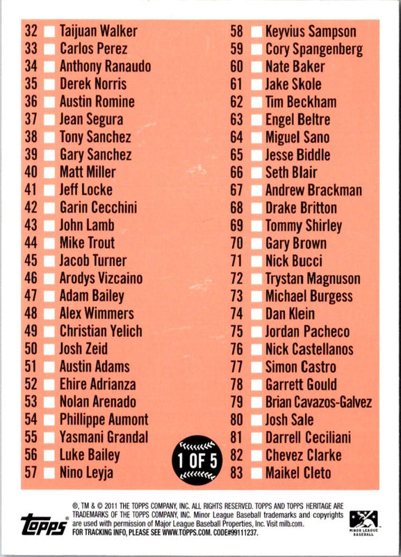 2012 Topps Five Star Eight  Books Trevor Bauer/Yoenis Cespedes/Mike Trout/Matt Moore/Jesus Montero/Bryce Harper/Will Middlebrooks/Yu Darvish #1