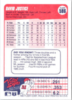 1990 Fleer David Justice #586 Rookie