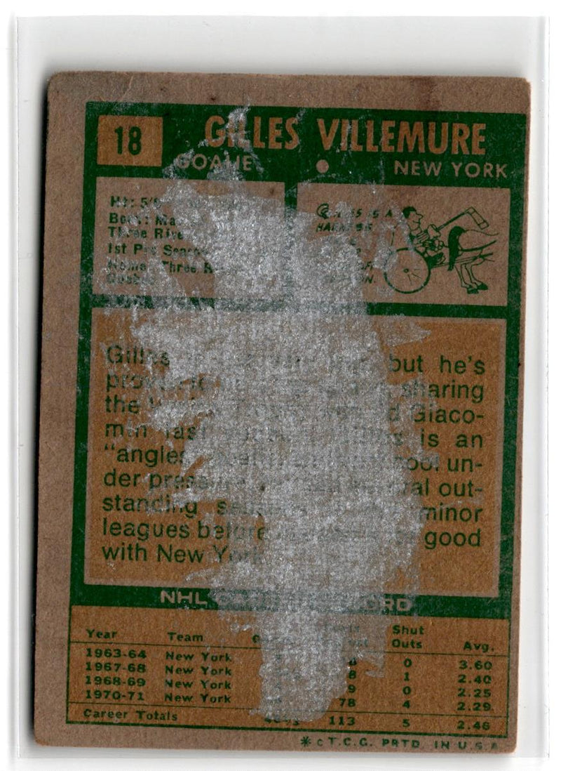 1971 Topps Gilles Villemure