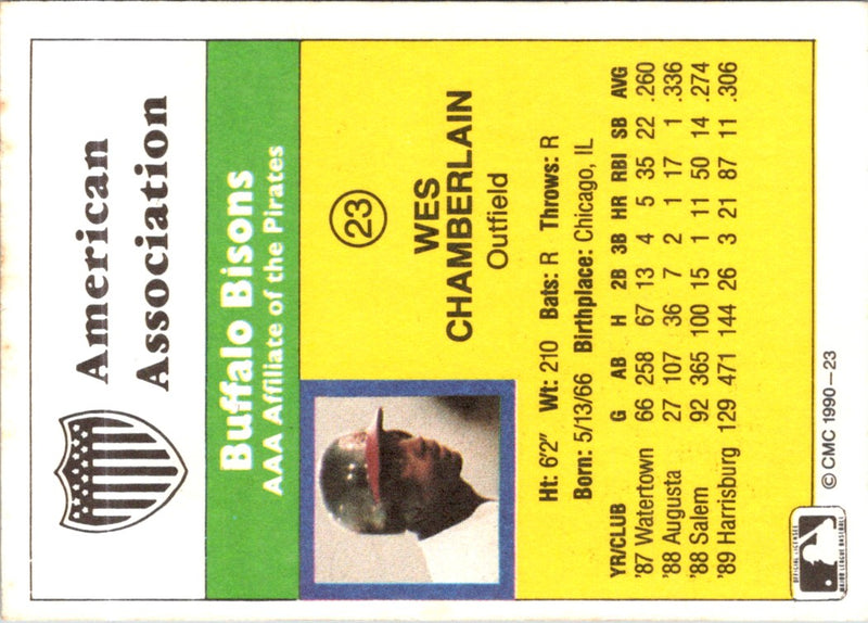 1990 CMC Buffalo Bisons Wes Chamberlain