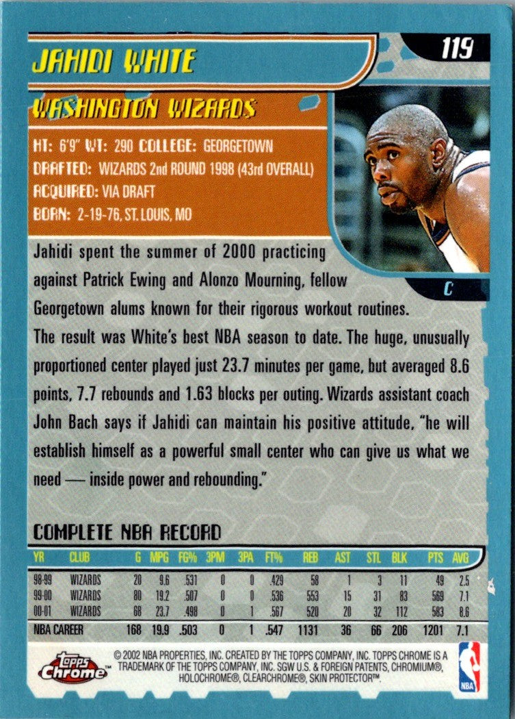 2001 Topps Jahidi White