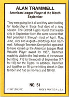1987 Donruss Highlights Alan Trammell #51