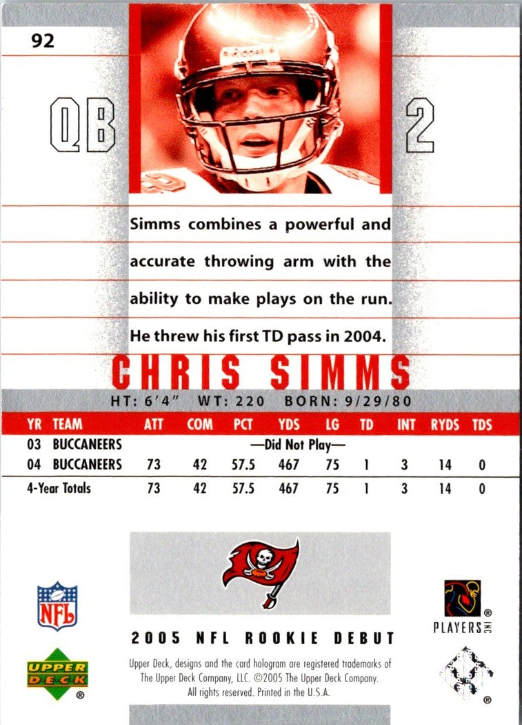 2004 Upper Deck Chris Simms