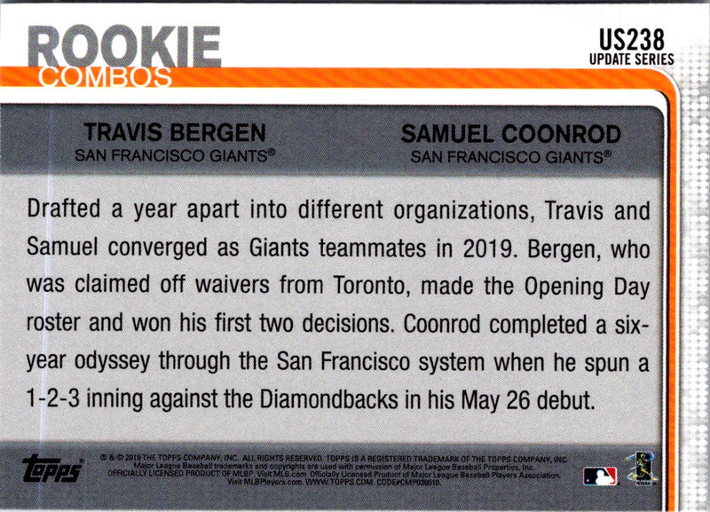 2019 Topps Update Travis Bergen/Samuel Coonrod