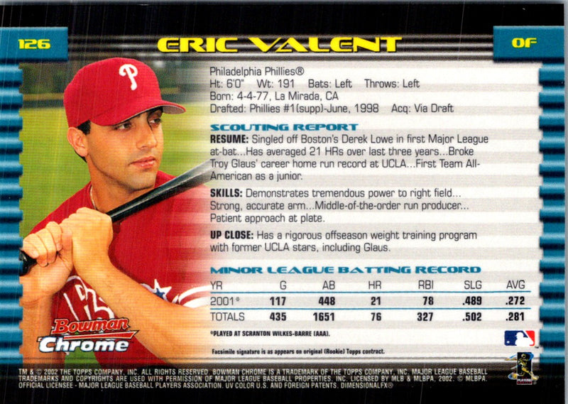 2002 Bowman Chrome Eric Valent