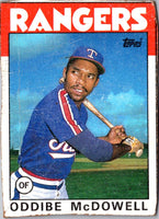 1986 Topps Wax Box Cards Oddibe McDowell #K
