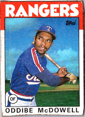 1986 Topps Wax Box Cards Oddibe McDowell #K
