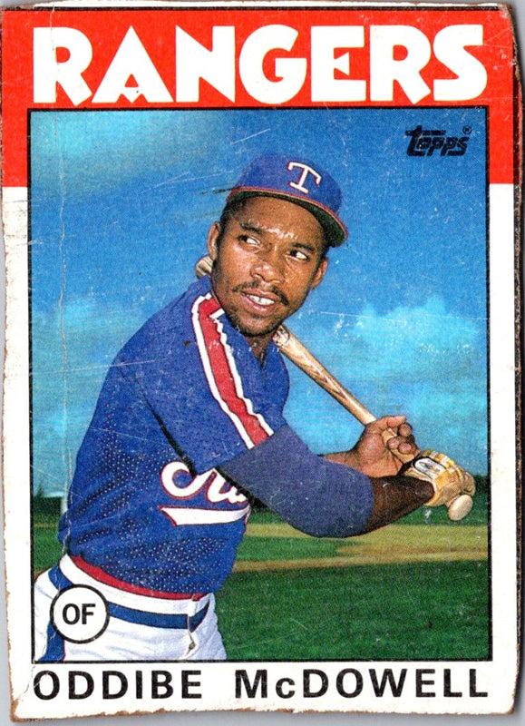 1986 Topps Wax Box Cards Oddibe McDowell #K