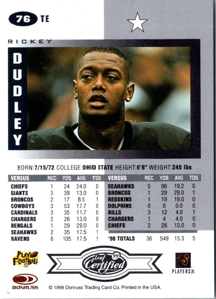 1999 Leaf Certified Rickey Dudley