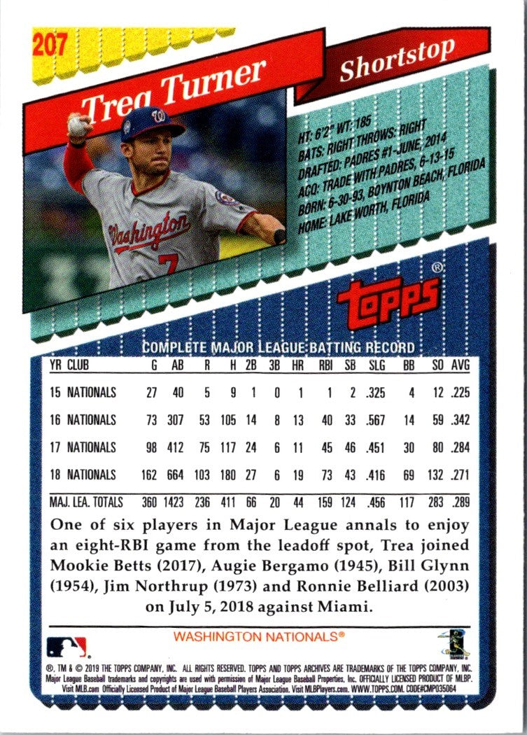 2019 Topps Archives Trea Turner