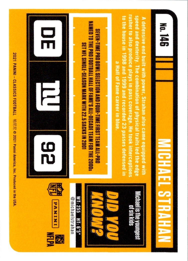 2021 Panini Classics Michael Strahan