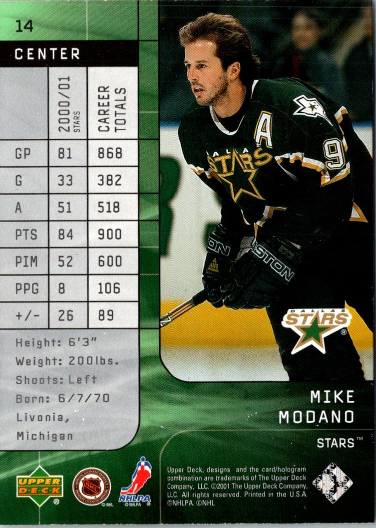 2001 Upper Deck Top Shelf Mike Modano