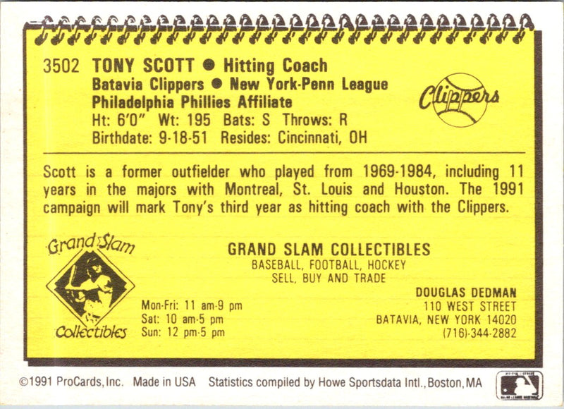 1991 ProCards Tony Scott