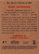 2006 Bowman Heritage Nick Johnson