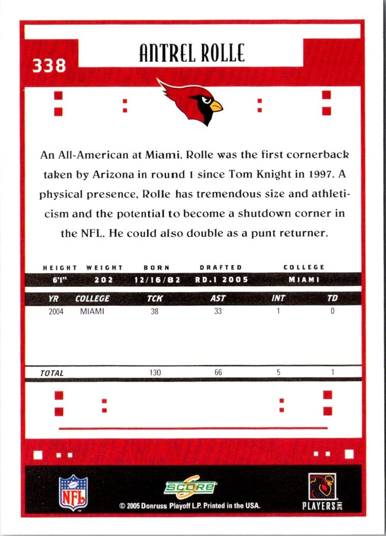 2005 Score Antrel Rolle