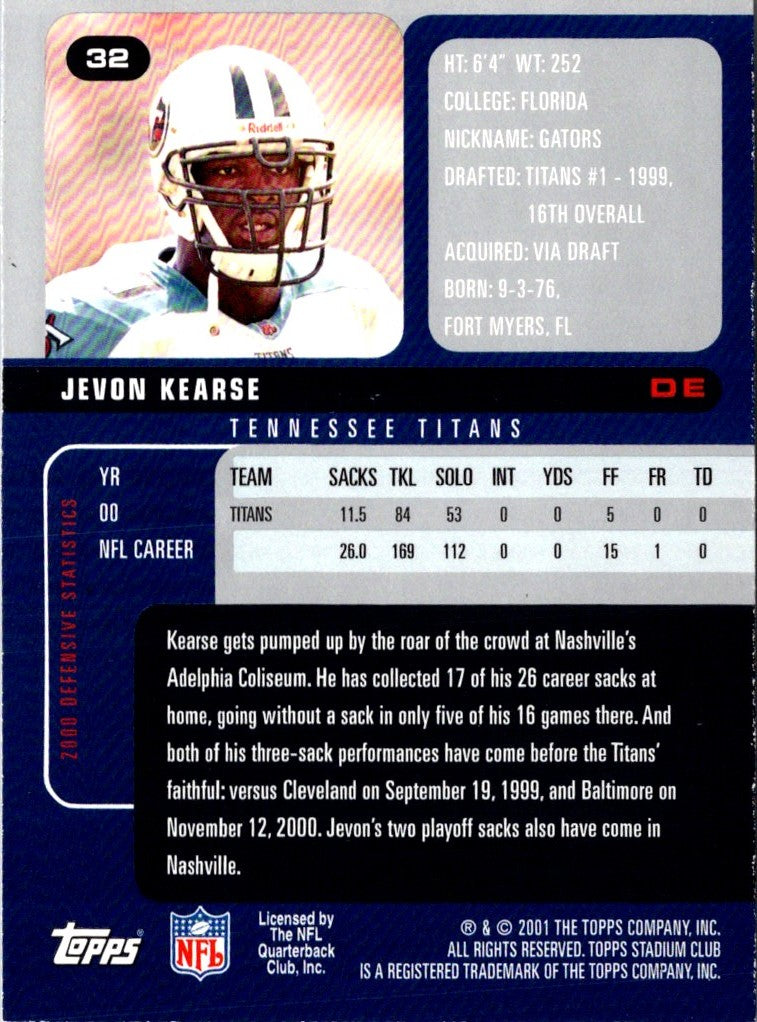 2001 Stadium Club Jevon Kearse