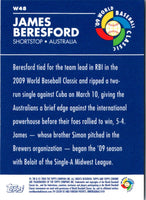 2009 Topps Chrome World Baseball Classic James Beresford #W48