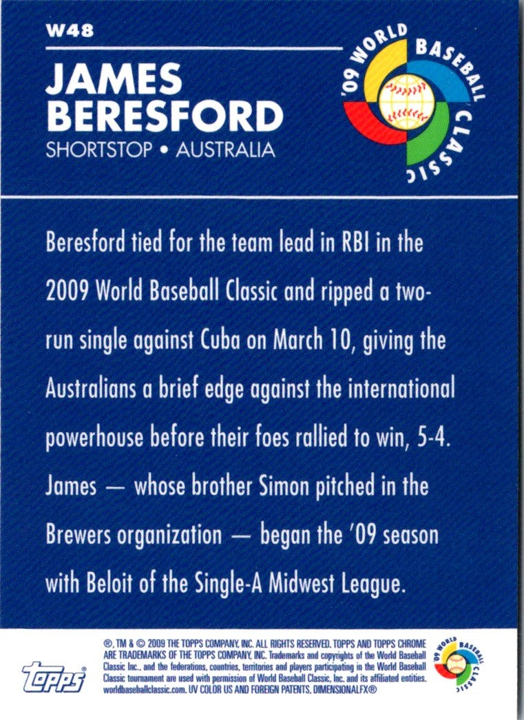 2009 Topps Chrome World Baseball Classic James Beresford