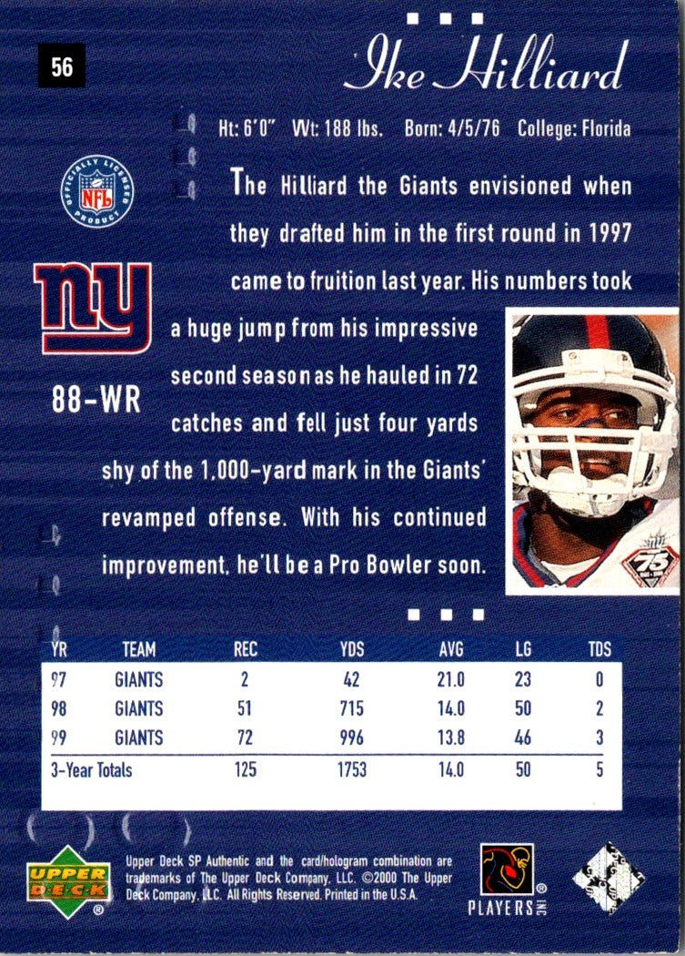 2000 SP Authentic Ike Hilliard