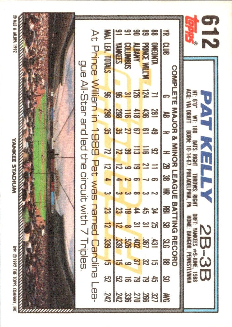 1992 Topps Pat Kelly