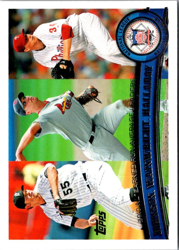 2011 Topps Josh Johnson/Adam Wainwright/Roy Halladay #82