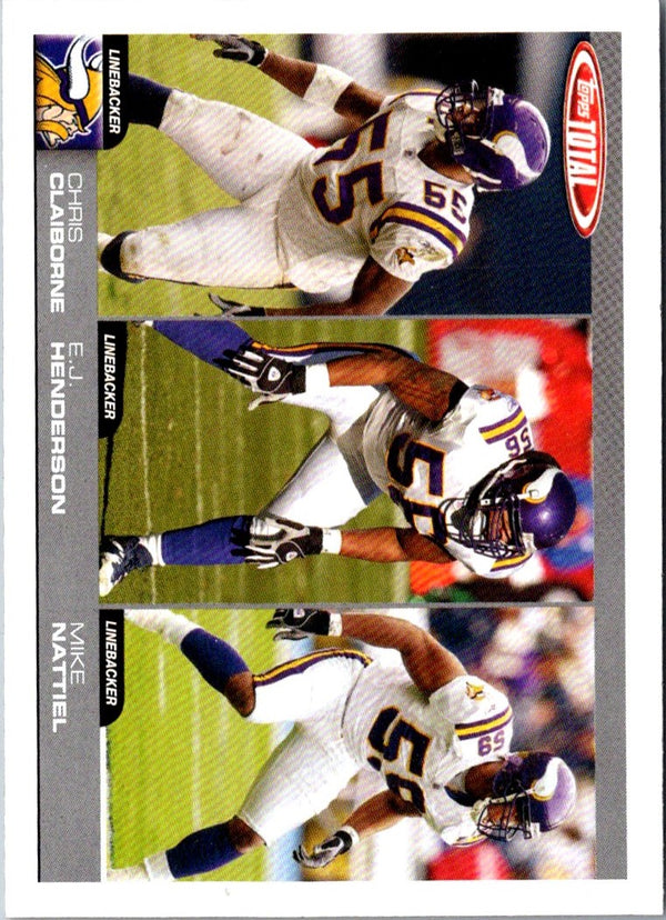 2004 Topps Total Chris Claiborne/E.J. Henderson/Mike Nattiel #292
