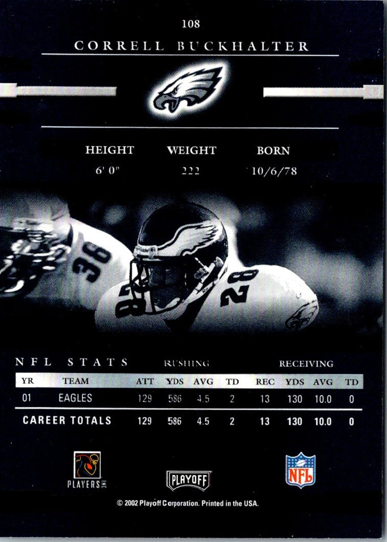 2002 Playoff Prestige Correll Buckhalter