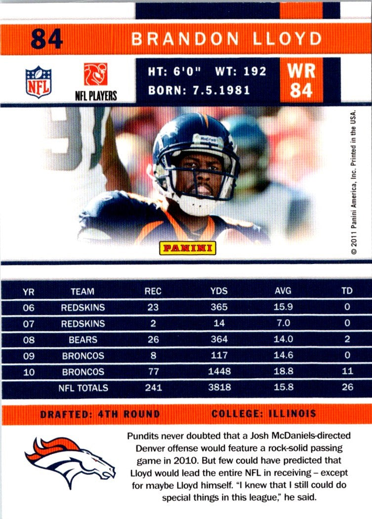 2011 Score Brandon Lloyd