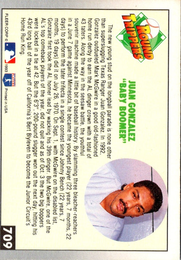 1993 Fleer Juan Gonzalez