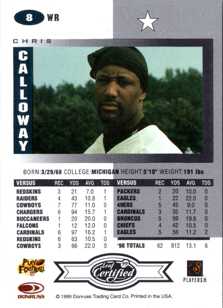 1999 Leaf Certified Chris Calloway