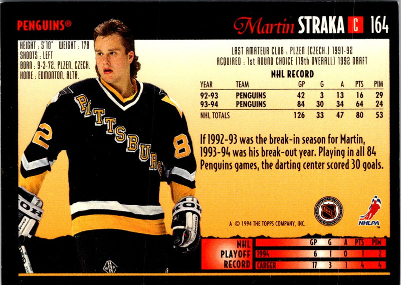 1994 Topps Premier Martin Straka