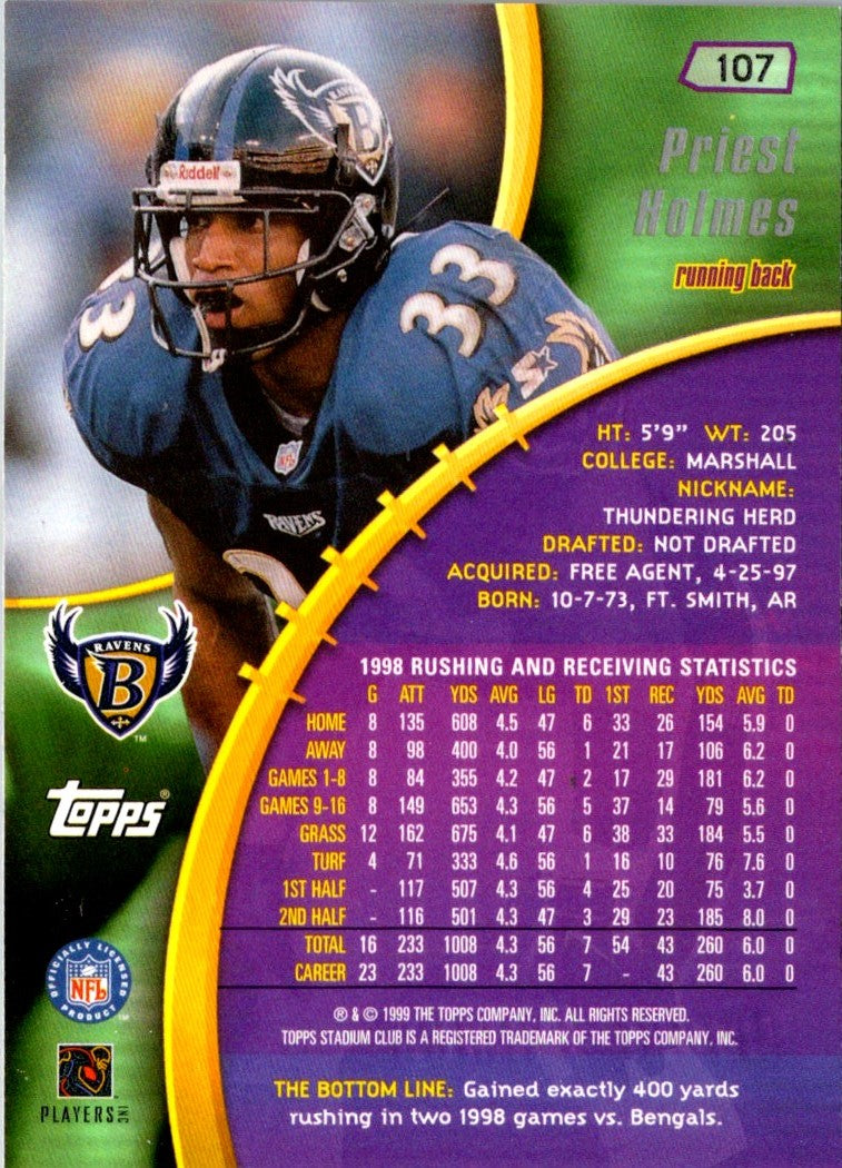 1999 Stadium Club Priest Holmes