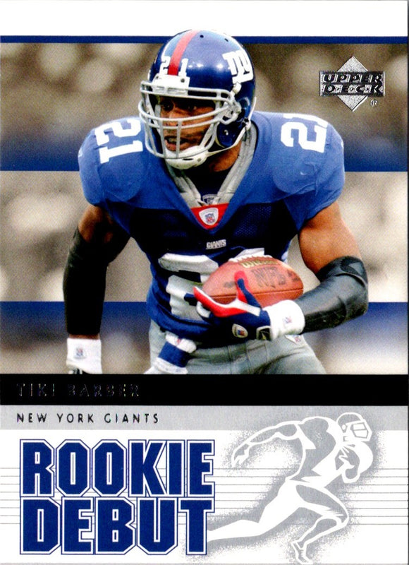 2005 Upper Deck Rookie Debut Tiki Barber #65