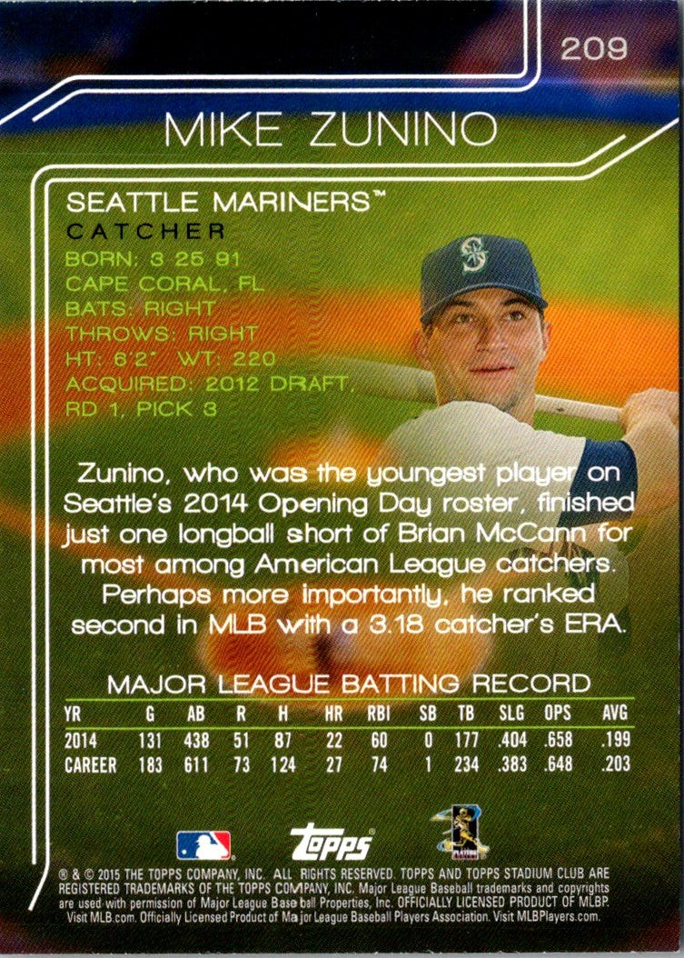 2015 Stadium Club Mike Zunino