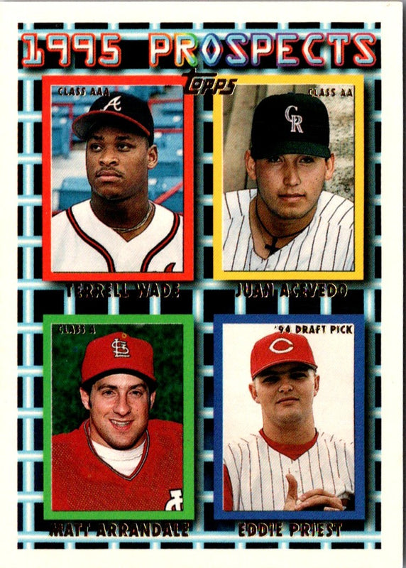 1995 Topps Terrell Wade/Juan Acevedo/Matt Arrandale/Eddie Priest #316 Rookie