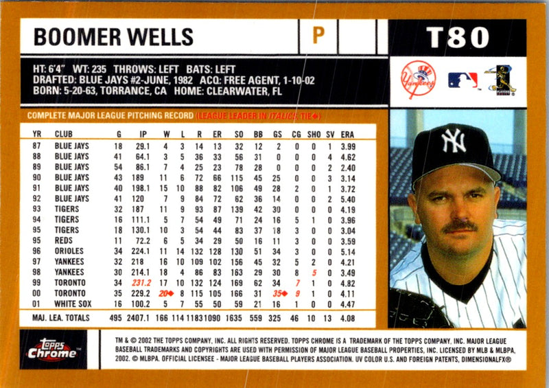 2002 Topps Traded & Rookies Chrome David Wells